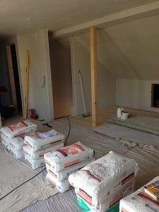 plastering converted loft room