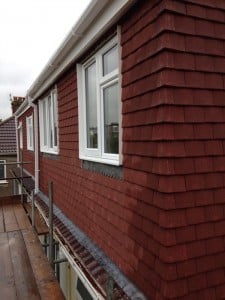 tiled exterior loft dormer