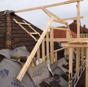 dormer loft construction in progress
