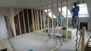 interior work on a loft conversion project