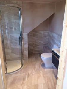 shower room in loft
