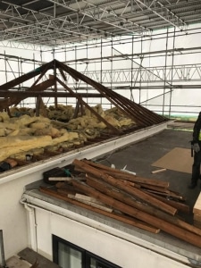 removal of old roof for new attic room
